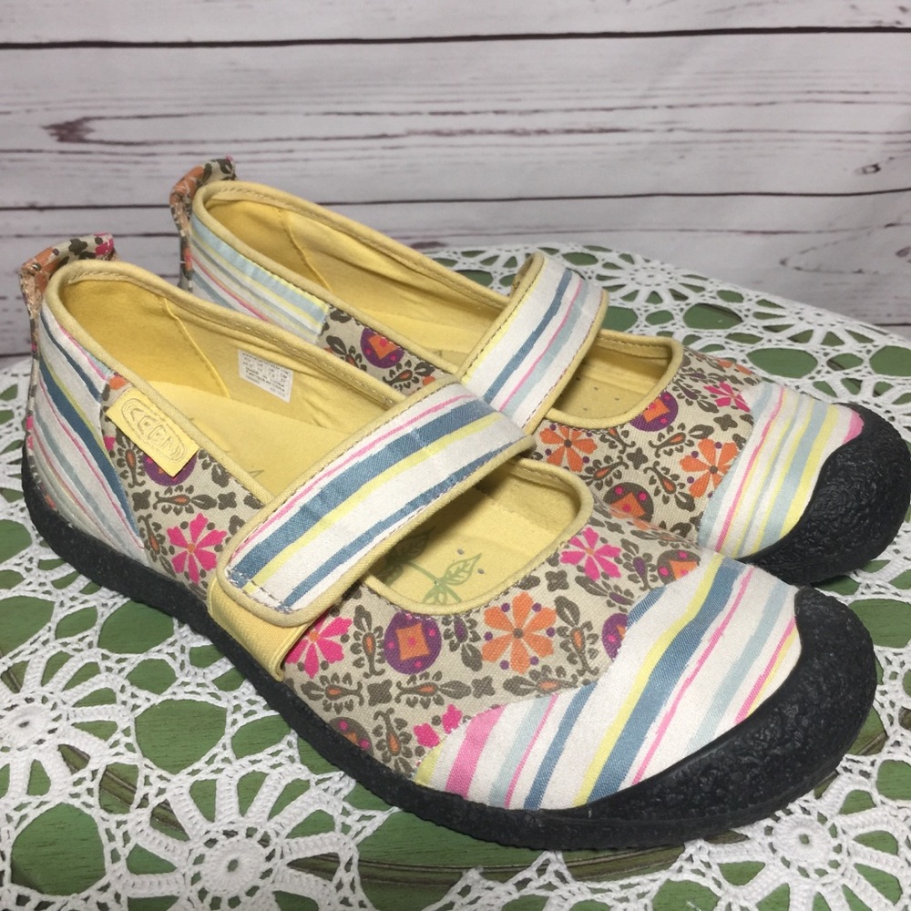 KEEN Harvest Floral/Striped Fabric Mary Jane Shoes